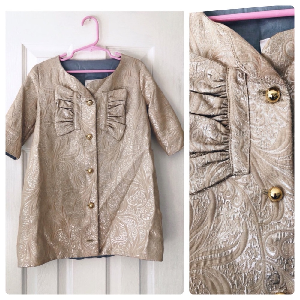 Es + Es custom girls metallic paisley coat jacket